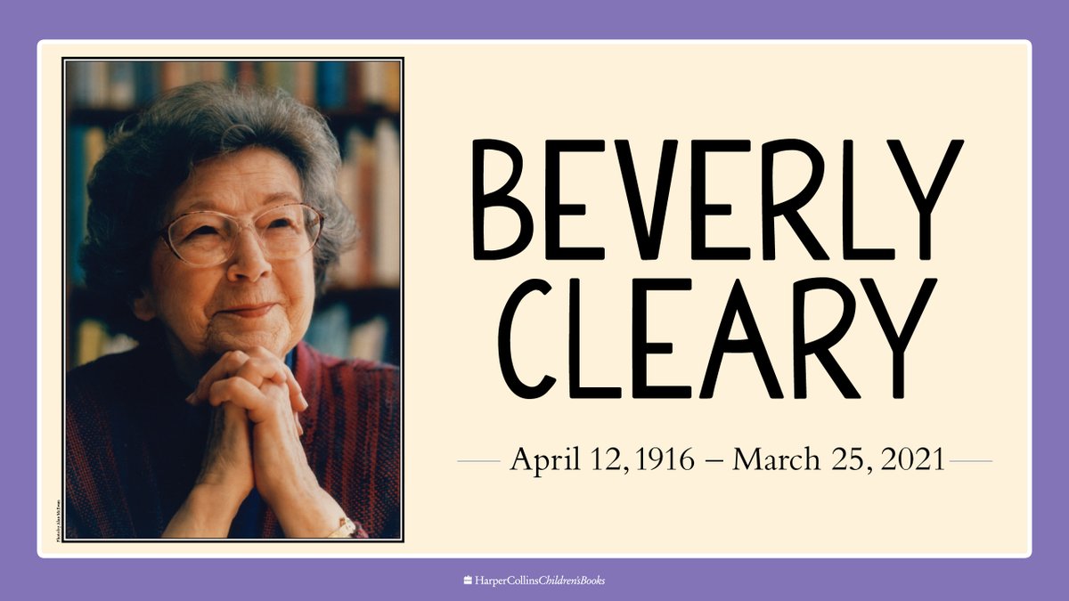 We are saddened to share that cherished children's book author Beverly Cleary passed away yesterday, March 25, at 104 years old. bit.ly/39hGXfd