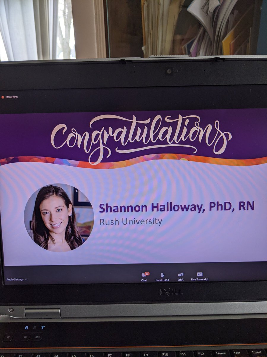 Making my dept proud, Dr. Shannon Halloway receiving the #MNRS2021 Harriet H. Werley New Investigator Award.  Shout out for her work with cognition and healthy lifestyle factors.  <a href="/ShannonHalloway/">Shannon Halloway</a> <a href="/RushUNursing/">Rush U College of Nursing</a>
