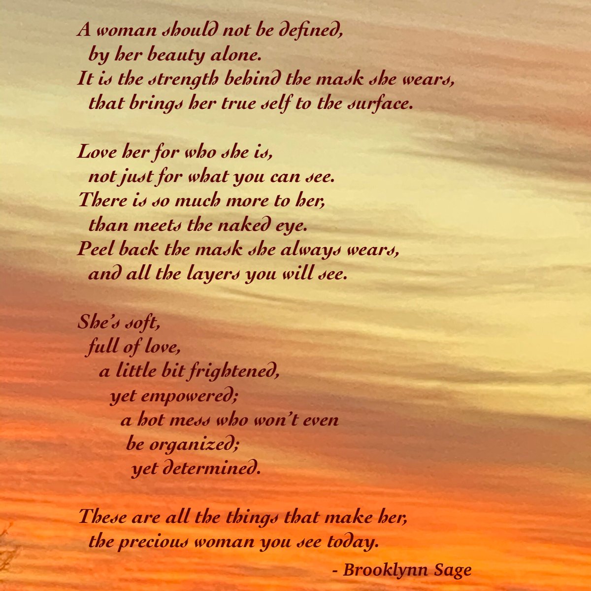 BrooklynnSage3's tweet photo. Empowerment as a woman is so important. For life. For love. Forever. 
#poetrycommunity #poetry #poet #poetsofinstagram #romancepoetry #empoweringwomen #empowerment #womanwriter https://t.co/GvGFFgbon6