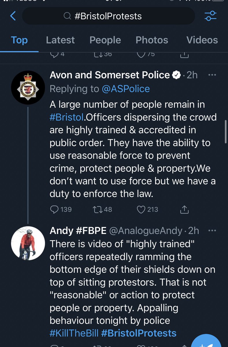 tober70986277's tweet photo. Which version of events is true? #BristolProtests #PeacefulProtestContinues #protest #Bristol? https://t.co/acs5d4nFQO