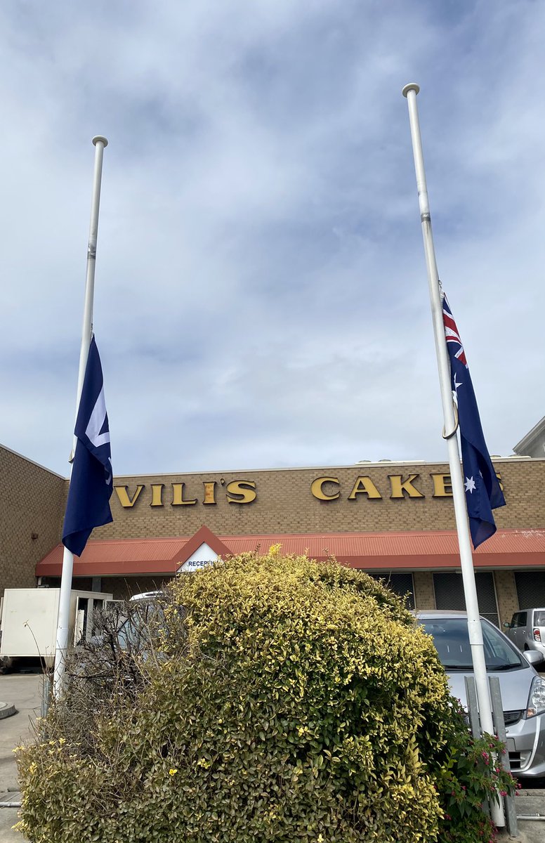 G_Westgarth's tweet image. Flags at half-mast outside Vili’s factory &amp;amp; cafe at Mile End South. The legendary pie maker passed away at the age of 72 last night. 

Vili Milisits is being remembered as a great South Aussie, a larger than life character &amp;amp; an inspiration.

#ValeVili @9NewsAdel