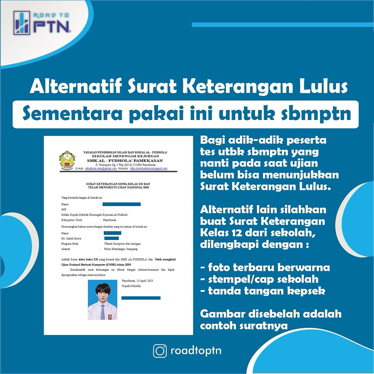 Roadtoptn Suksesgapaiimpian En Twitter Halo Tementemen Berikut Informasi Bagi Siswa Yang Belum Memiliki Skl Maka Ketika Pelaksanaan Utbk Dapat Menggunakan Surat Keterangan Aktif Di Sekolah Surat Keterangan Ini Berisi Foto Berwarna