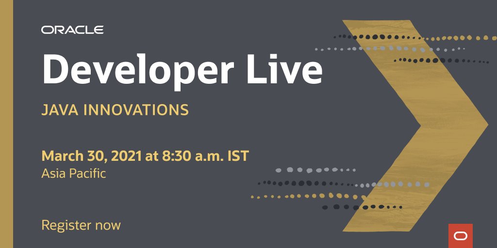 Register today for our #OracleDevLive virtual event on March 30 to learn about:

✔️ Modern language features such as Records and Sealed Classes
✔️ The introduction of the new Vector API
✔️ And more! 
social.ora.cl/6013H5i03