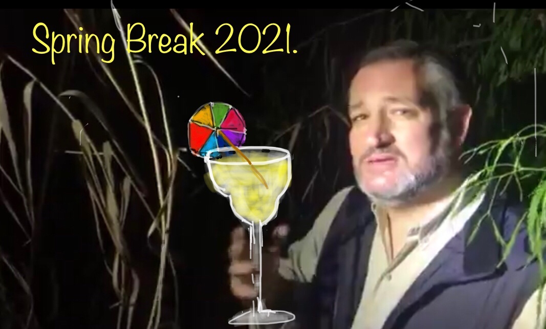TruthWill_Reign's tweet photo. Rafael @tedcruz #SpringBreak , because, sedition is a lot of work! #CancunCruz #BorderCruz #TedCruzisADisgrace #TedCruzIsAJoke #TheatrePolitics https://t.co/7pNvIQRIEn