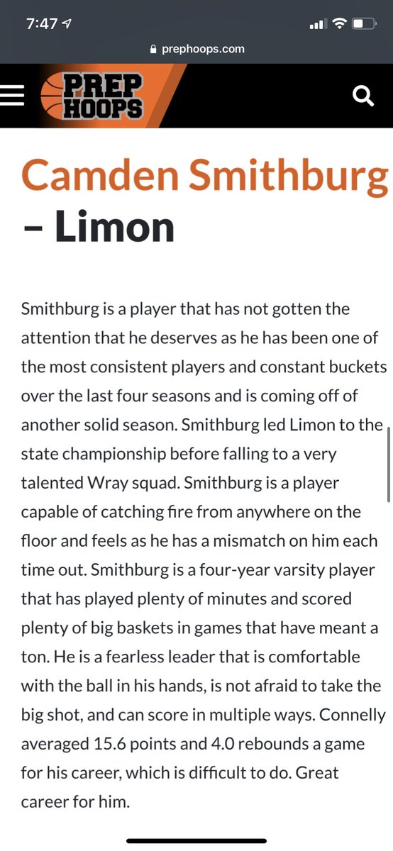 Well done ⁦<a href="/Camden_33/">CAMDEN</a>⁩ Nearly 1500 career points &amp; two of those seasons cut short. Excited for the next round. ⁦Keep working! <a href="/PrepHoopsCO/">Prep Hoops Colorado</a>⁩ ⁦<a href="/BasketballLimon/">Limon Basketball</a>⁩ ⁦@JTCOMayhem⁩ ⁦<a href="/ColoradoTitans/">Colorado Titans</a>⁩ ⁦<a href="/Bball_CO/">BasketballColorado</a>⁩ ⁦<a href="/eross1521/">Elijah Ross</a>⁩
