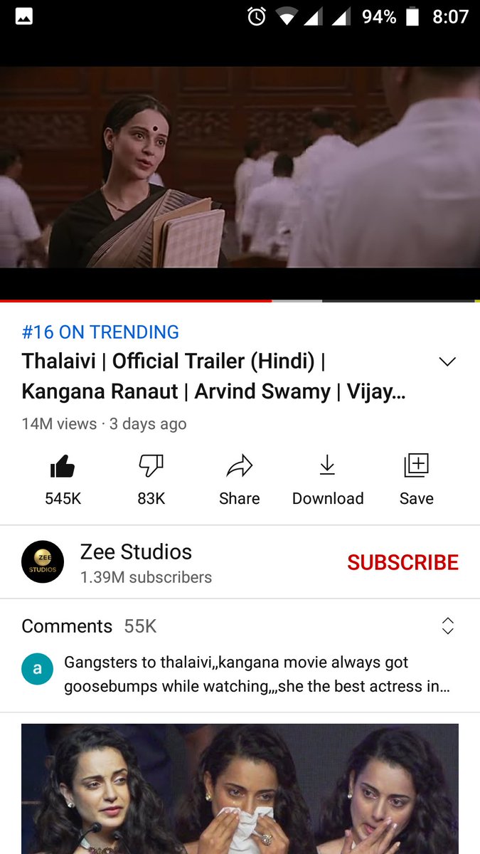 It's been 3 days now and the #ThalaiviTrailer is  trending in 16th position in Nepal @KanganaTeam .. best wishes from Nepal ❤️..