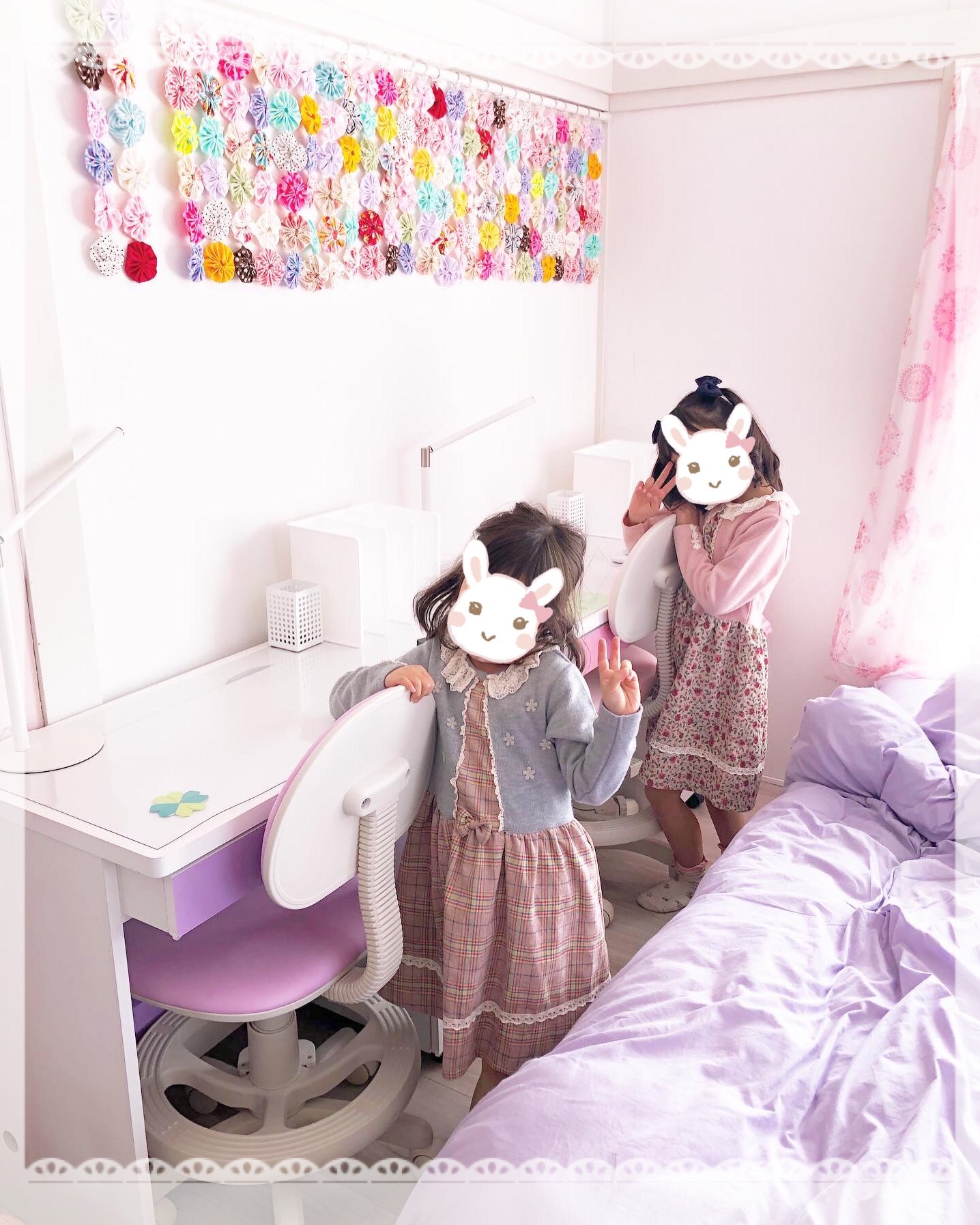 さかな 娘の部屋が完成 もうすぐ小学生 はやーい ガーランド は手作り 学習デスクはピンクと紫のカッティングシートをはりました かわいいピンクとむらさき部屋 ハンドメイド 学習デスク 学習机 T Co Tsayakh2l6 Twitter