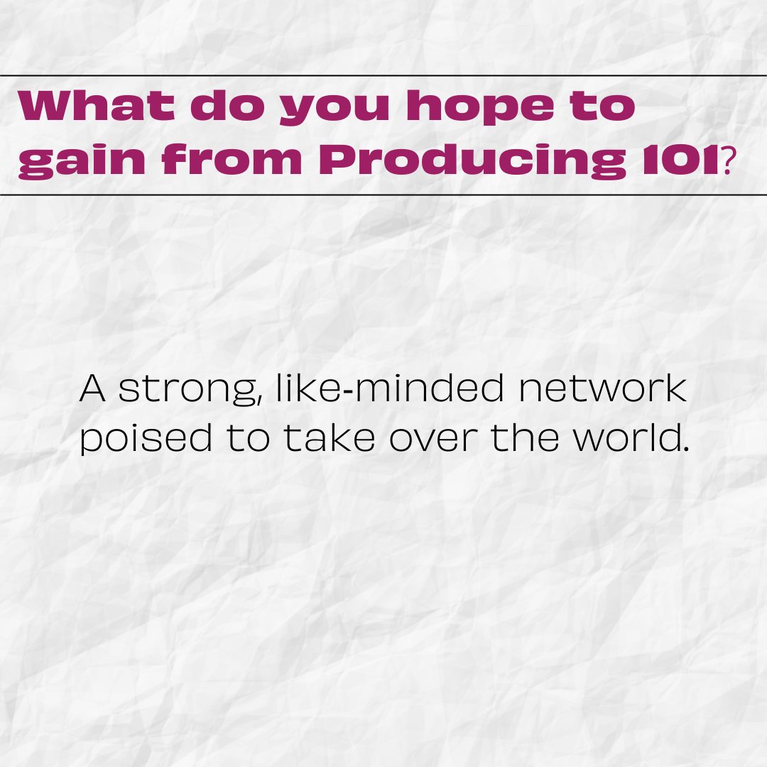 Today's #SpotlightSeries features <a href="/sammie/">Samantha C.</a>.pl and the kind of network  they hope to gain from #producing101🌟 #tpoc #bipoc #broadway #theatremakers