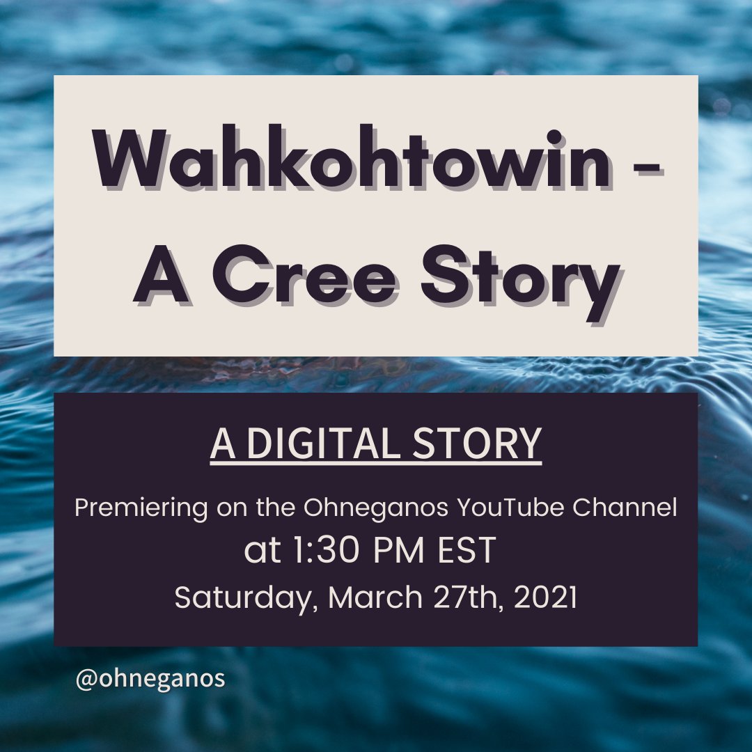We are releasing a new digital story this Saturday! Tune in at 1:30 on our YouTube channel for a Cree story about how everything on our planet is related.
youtube.com/watch?v=l4Sb0g…