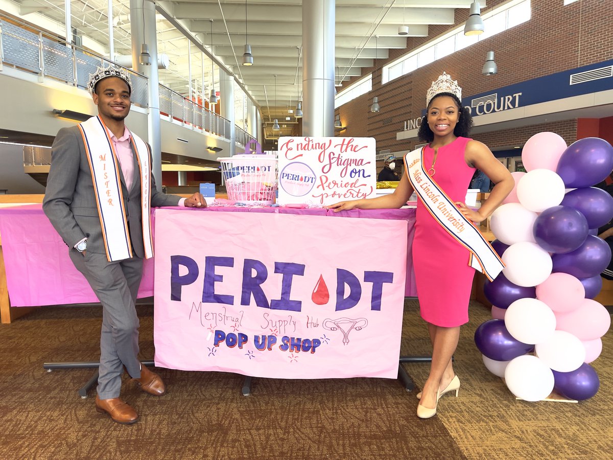 Today, we celebrate the opening of Periodt Menstrual Supply Hub!

The campus menstrual hub is the first HBCU satellite hub to be sponsored by No More Secrets Mind Body and Spirit Incorporated. 

To learn how to support the hub or for more information: lincoln.edu/news-and-event…