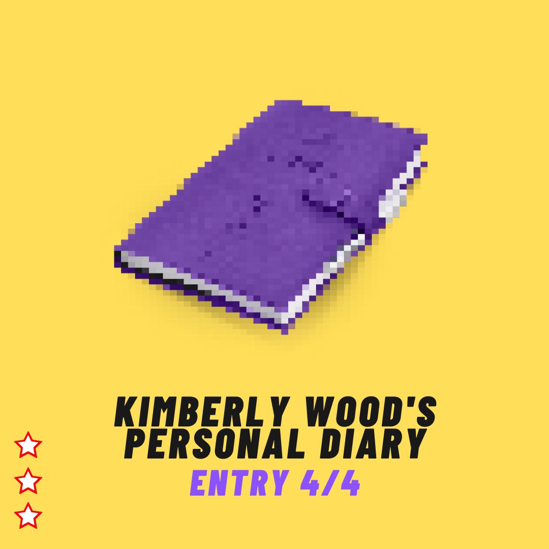 CryptoNormyz's tweet photo. You can discover the personal secrets of Kimberly Wood in all 4 parts of her diary. And if you're able to craft the Full Diary, you will be sent 4 additional diary entries to your twitter or telegram DM. 

Link to full diary template (no mints yet): https://t.co/NIXgcBxD6I https://t.co/d8G8RMTkP0