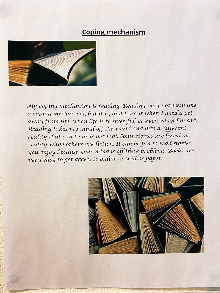 BechtoldMiss's tweet photo. Grade 9’s created their own coping mechanism wall for Health 9! Next step is to explore and try out these wonderful ways to cope with stress! https://t.co/91WnIkultA