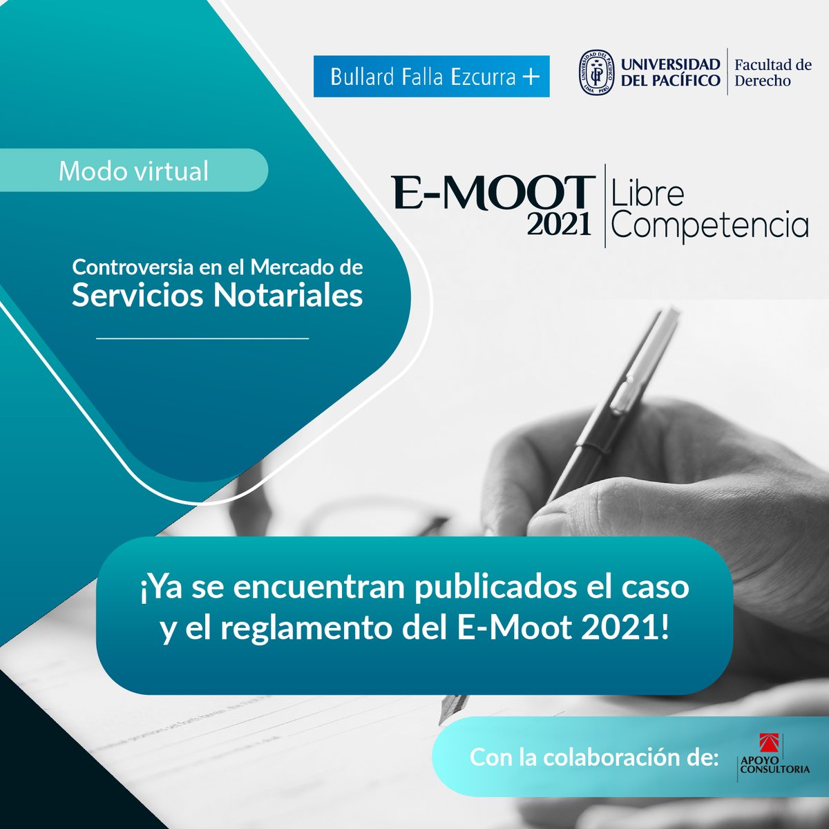 BFE_oficial's tweet photo. ¡Ya se encuentran publicados el caso y el reglamento del E-Moot 2021! Encuentra los documentos en el siguiente enlace:
https://t.co/6XqAAALBOl
#mootbfe+ #moot2021 https://t.co/MOdSWULSKM