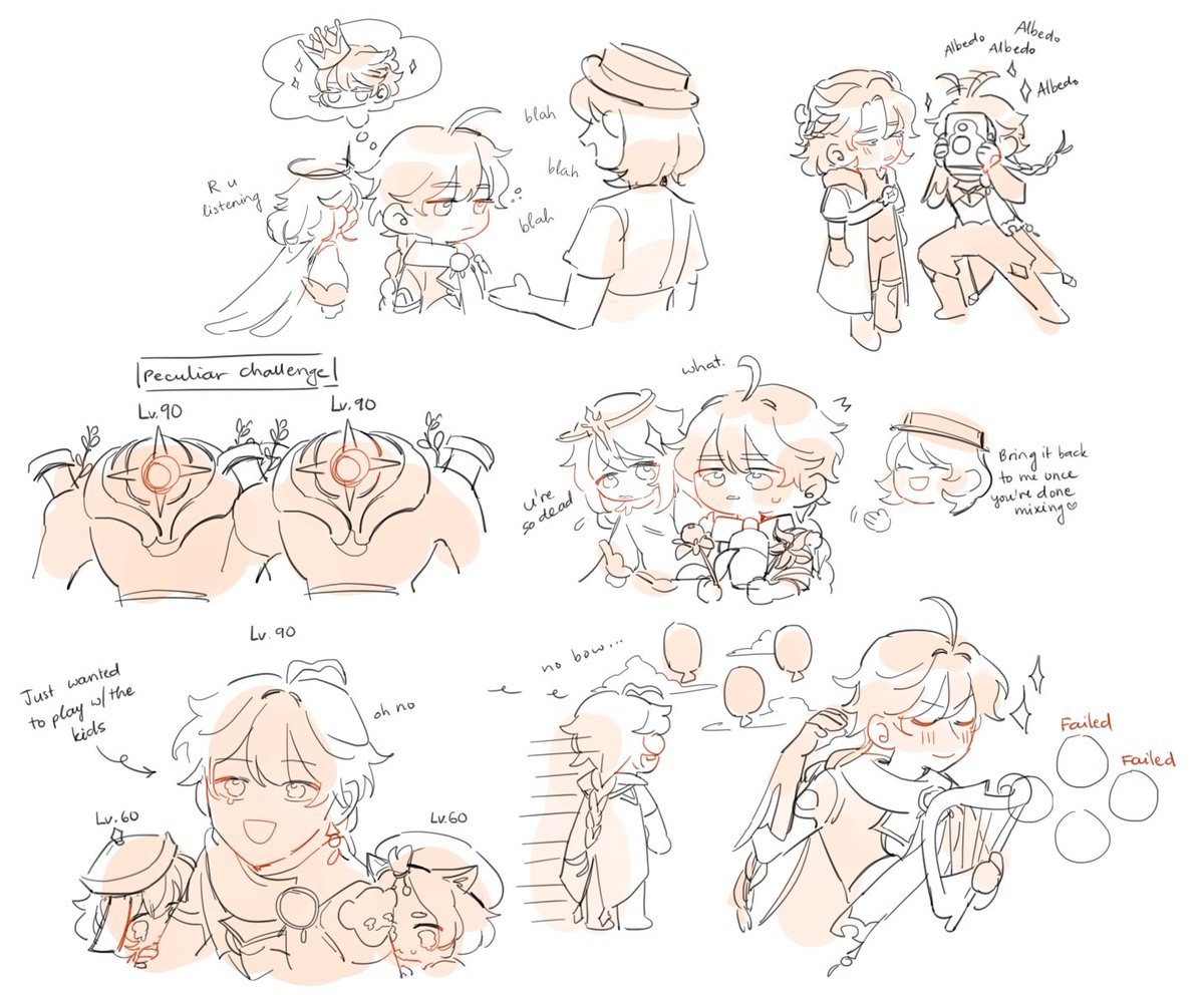 (doodle) windblume festival vs my stupidity 