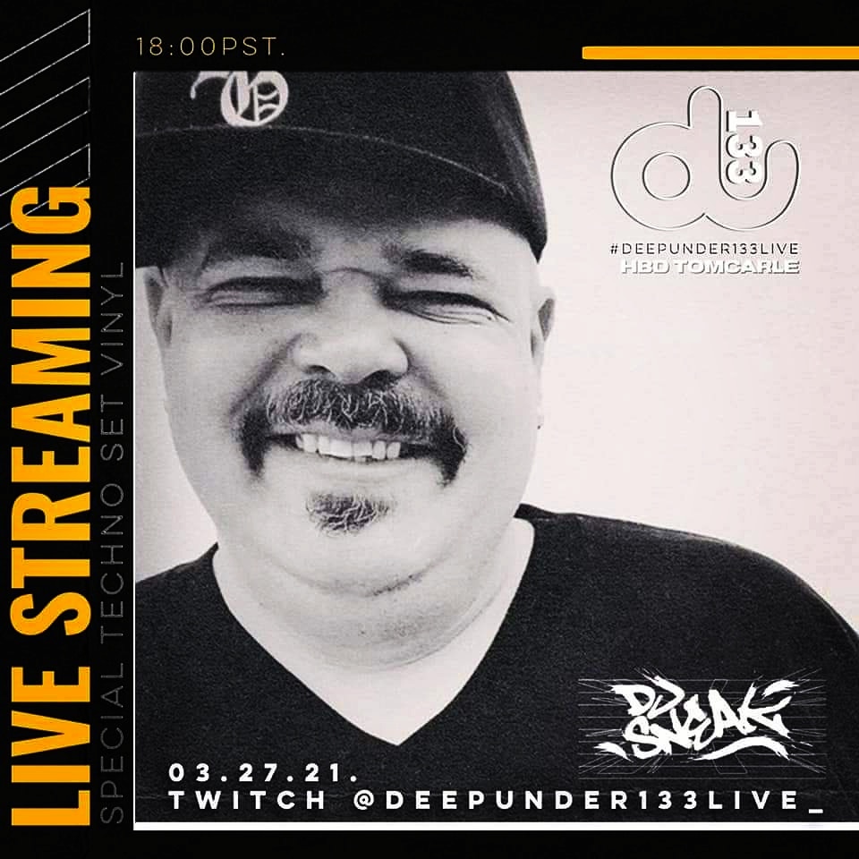 alterego303's tweet photo. This Saturday 3/27 @ 6pm PST
 DJ Sneak will be dropping an Exclusive Live Techno Set, all vinyl for TomCarle's Birthday.
Join us and follow us on Twitch https://t.co/JedDXyfBhh
#djsneak #deepunder133live https://t.co/JVH0E2hVLH