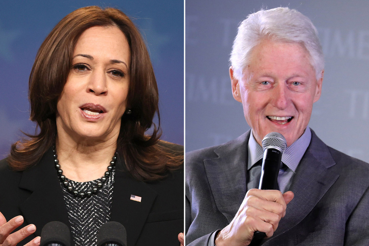 Kamala Harris discusses 'empowering women' with Bill Clinton despite Metoo criticism