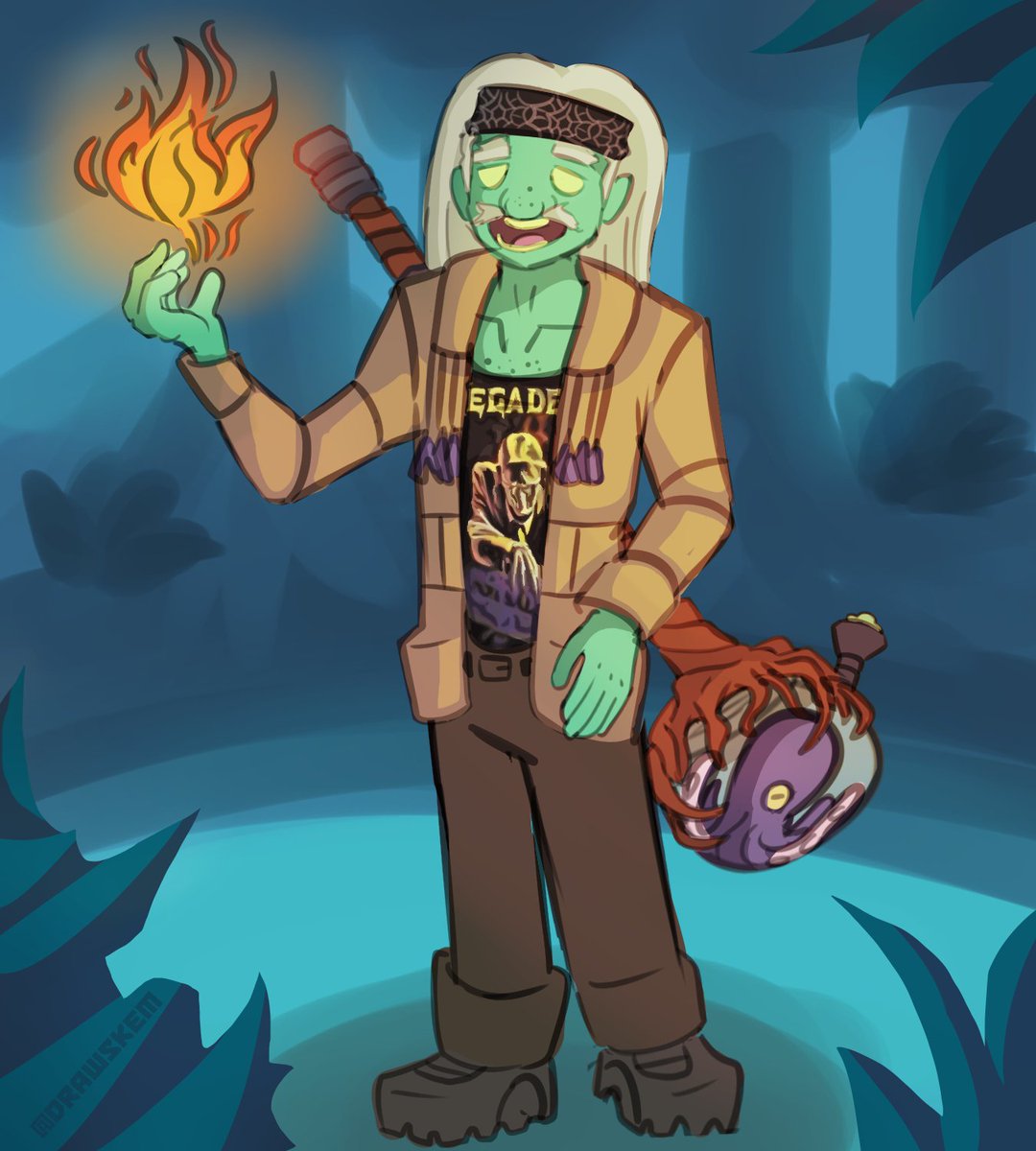 OddSeadog's tweet photo. D&amp;D commission from one of my friends! His name is Osiris Redwood, and he's a Water Genasi Druid! https://t.co/ByvbMC3NYt