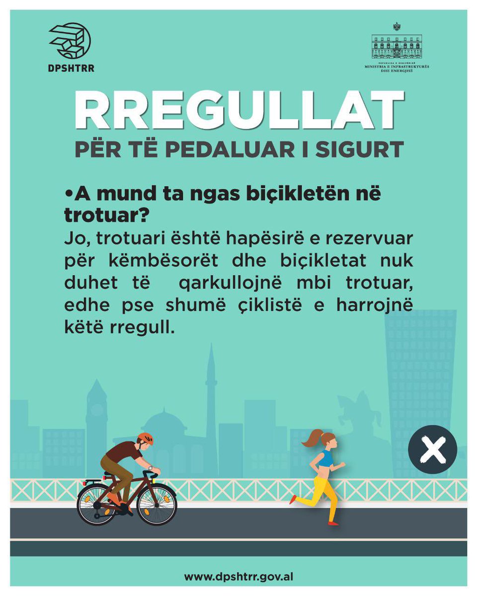 dpshtrr's tweet photo. Gjithmonë e më shumë po shtohet numri i pedaluesve 🚴🚴🏻‍♀️ në qytete ku biçikleta është kthyer në një nga mënyrat më ekologjike dhe interesante të transportit! 💚 
Megjithatë,si përdorues të rëndësishëm të rrugës, edhe çiklistët duhet të kenë parasysh disa rregulla të qarkullimit!⚠️ https://t.co/fQXAow3wRq