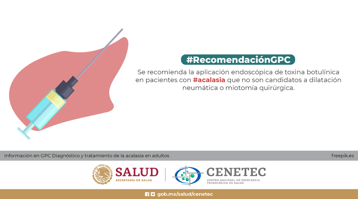 SIDSS_Salud's tweet photo. Una sola inyección de toxina botulínica por vía endoscópica ha demostrado ser efectiva hasta en 85% de pacientes con #acalasia; sin embargo, su efecto disminuye con el tiempo. Más en #GPC https://t.co/8O5mElAlaA #SIDSS https://t.co/QKZ9aOFKAe