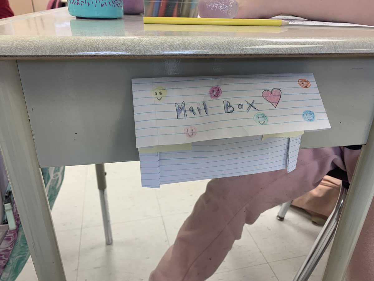 Ms_Italiano's tweet photo. This week we made mailboxes to send each other weekly messages to keep the spirits up #positivity 🥰💌 https://t.co/kF6npdTqTW