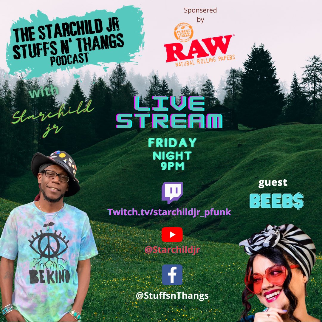 starchildjr78's tweet photo. #FuntasticFriday 8pm @djlancereynolds #FunkyFriday then at 9pm @starchildjr78 and the #stuffsnthangspodcast with guest @BeebsMoney 🎶🕺🏾🤘🏾👽🤘🏾 https://t.co/M2LSbyv1R5