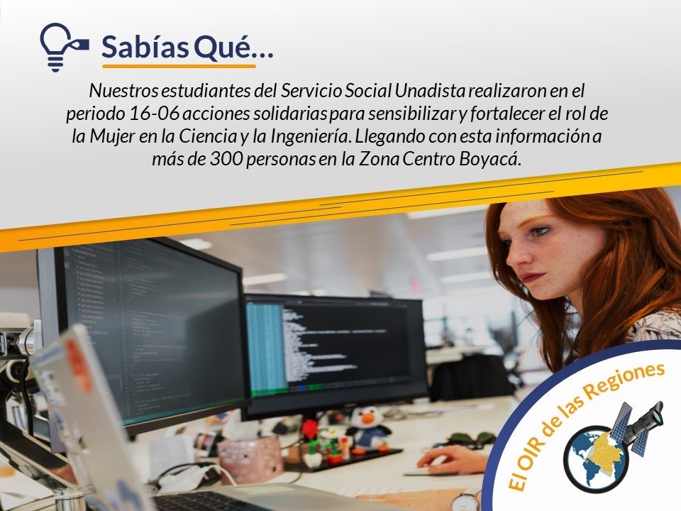 ElOIRdelaRegion's tweet photo. Seguimos resaltando el trabajo desarrollado por nuestros estudiantes del #ServicioSocialUNAD quienes realizan acciones solidaras que destacan la importancia de las Mujeres en la Ciencia y la Ingeniería. @VIDER_ZCBOY @UNAD_ZCBOY https://t.co/faG6eP4lQY