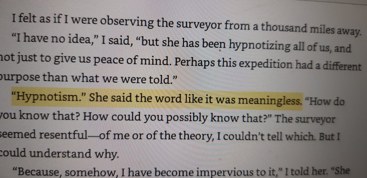 i_egbert's tweet photo. This line made me lol. In real life hypnotism is like gaslighting that *can* be therapeutic. Its frustrating to read a book that has such realistic characterization &amp; dialog about biology, but the plot is reliant on a flatly wrong understanding of psych. #engl551 https://t.co/FOiy4JH45r