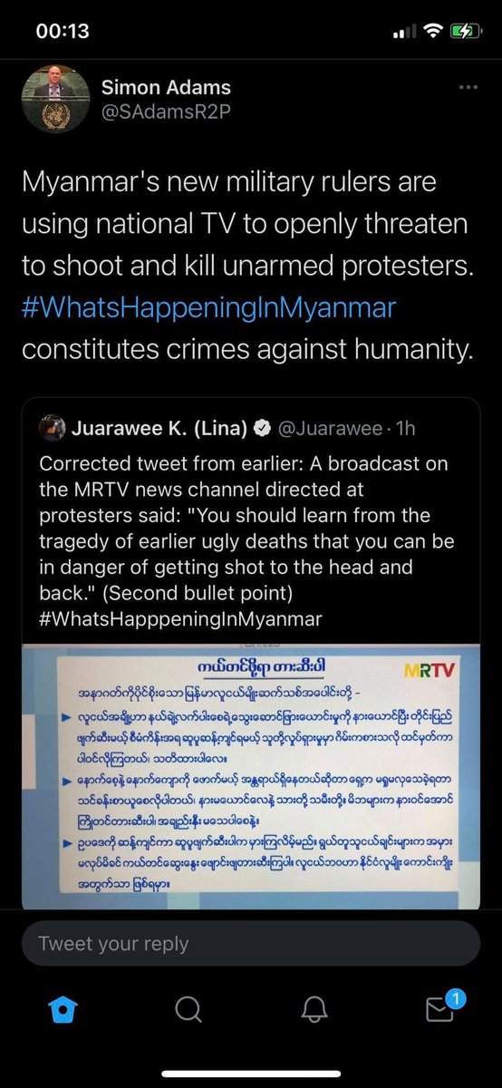 Sandar03803545's tweet photo. THIS IS THE ACKNOWLEDGMENT FOR ICC / ICJ.

JUNTA TERRORIST THREATENED TO SHOOT AND TO KILL  UNARMED PROTESTERS IN THE HEAD OR THE BACK.

#WhatsHappeningInMyanmar
#CrimeAgainstHumanity

https://t.co/gMs2DeY331 https://t.co/8AN3JKAlhY