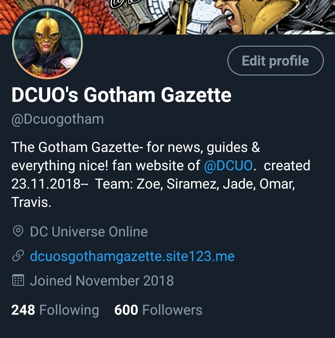 Metanite's tweet photo. We've hit 600 readers! 🗞️
Thank you everyone for the endless support! We hope you keep following us and we will keep you up-to-date on everything @DCUO! https://t.co/8YAwASQozP