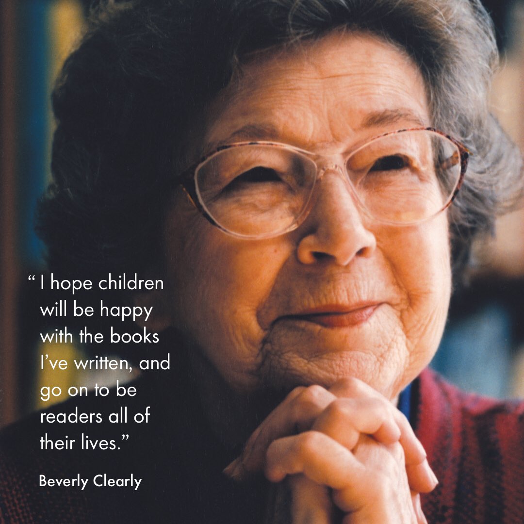 Children’s author Beverly Cleary has died at age 104. From making us laugh-out-loud with stories of Ramona Quimby and Klickitat Street, to taking us on adventures with Ralph S. Mouse, Cleary enthralled generations of readers with her timeless novels. Rest in peace. #BeverlyCleary