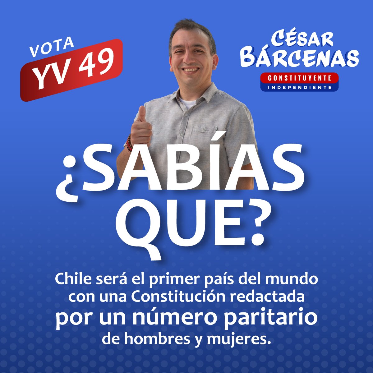 Nuestro país puede ser el primero del mundo con una Constitución redactada con paridad entre hombres y mujeres. #nuevaconstitucion