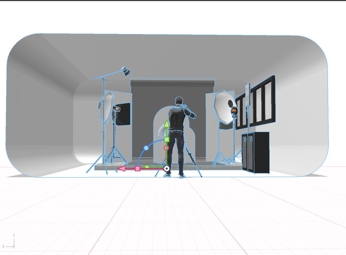 cybvr's tweet photo. I’m building a digital set that serves as a mock-up and actual studio for both live and digital shots #jidepinheiro #remotework https://t.co/E5gC4FoCSV
