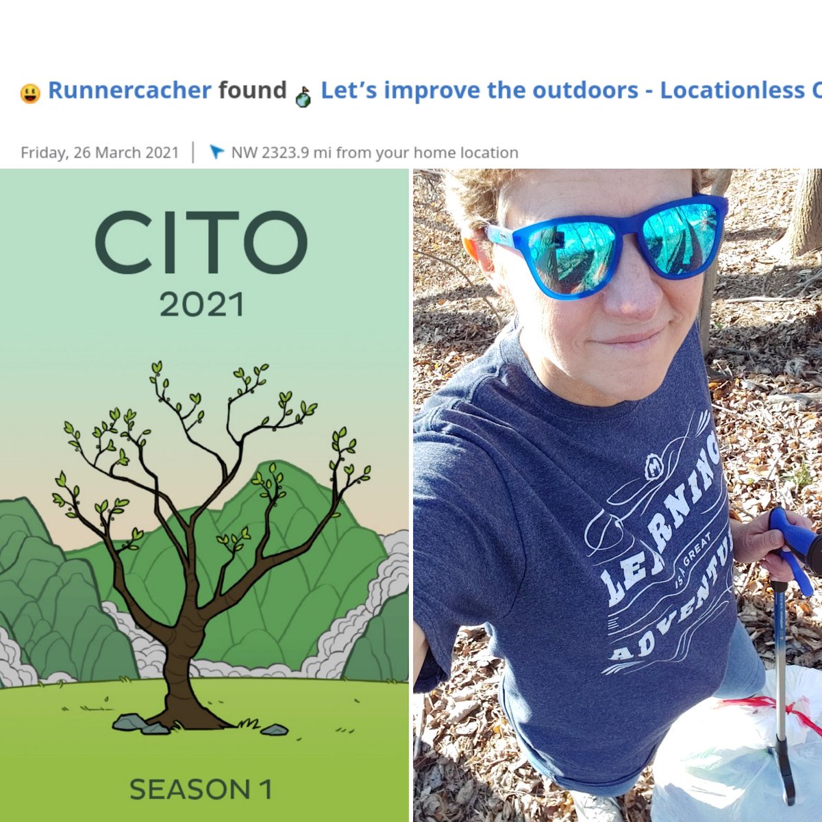 ForwardOnPlants's tweet photo. Got my spring 2021 CITO souvenir and the locationless cache GC8NEAT! #geocaching #cacheintrashout https://t.co/PYgmnM7EuM