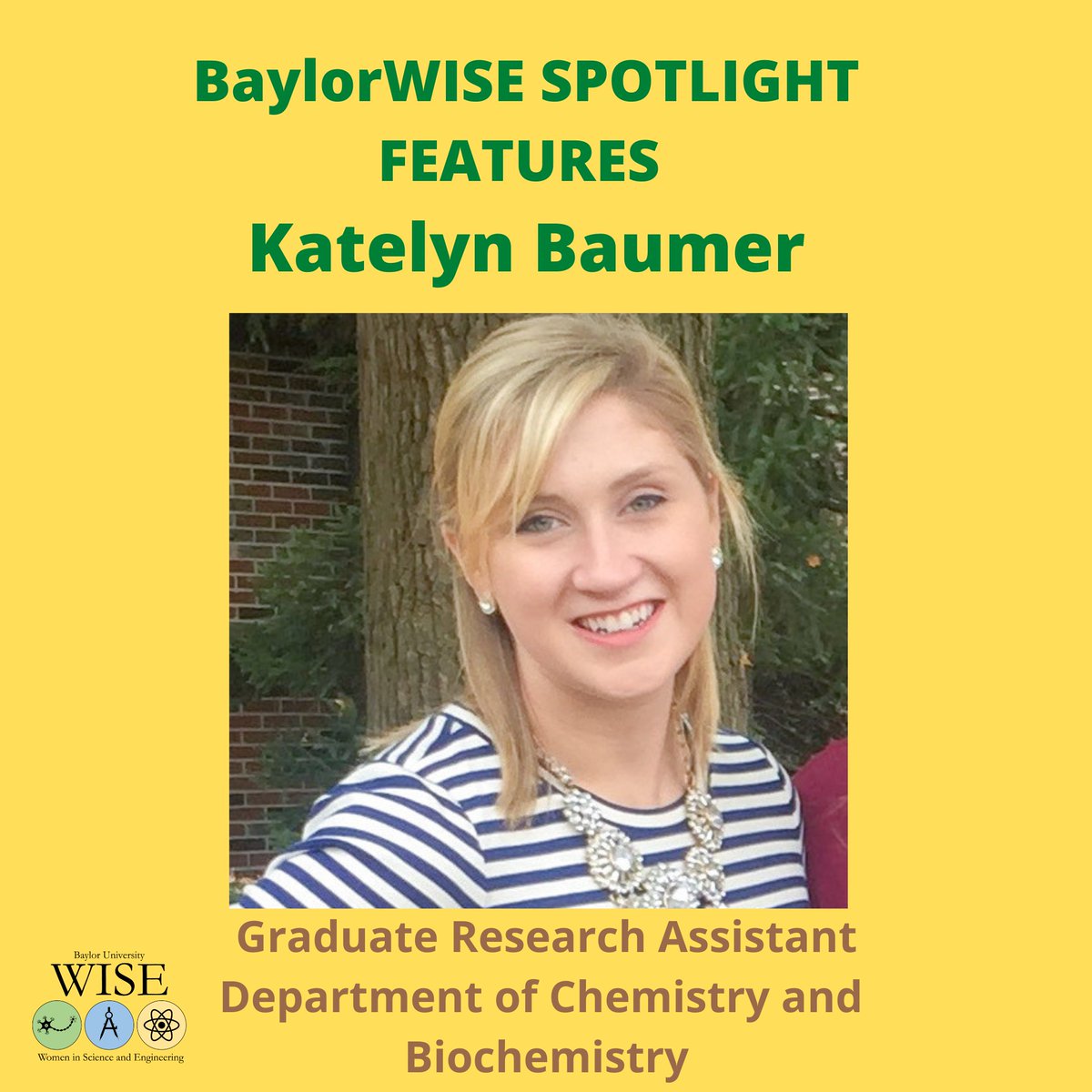 BaylorWise's tweet photo. Today, we'd like to introduce you to Katelyn Baumer, a graduate research assistant in the Chemistry and Biochemistry Department. To read more about her research with ALS, check out our blog post on our website!
https://t.co/9gkHK4hg62 https://t.co/I4jy0ocfbH