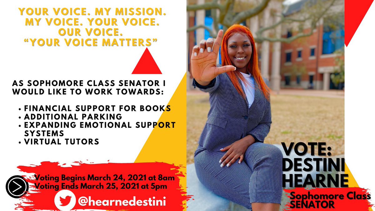 RKM4SGA's tweet photo. RKM may not be able to make changes by being in SGA, but we can support and endorse those who WILL with their greatest determination and best ideas! 

Be sure to vote @HearneDestini for Sophomore Class SGA Senator‼️🌟‼️

We’re rooting for you! https://t.co/sJbpQciGcK