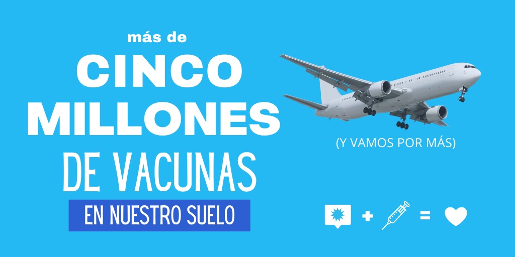 alita_ki's tweet photo. #MasVacunasMasCuidados 
Con Ministerio de Salud y un Estado presente es todo mucho más fácil ! 
Ya tenemos 5 millones de vacunas 💉 https://t.co/jE8IKlMU4H
