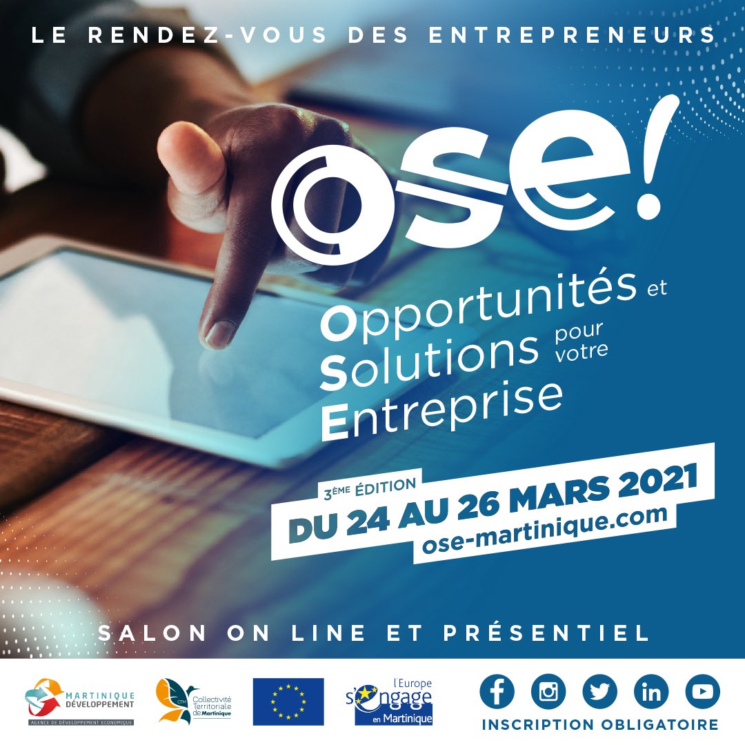 1ère action commune <a href="/972Digitale/">Martinique Digitale</a> <a href="/Big4Start/">BigUp New Business Makers ♦️</a> @Orange_Caraibe Tables rondes du Salon <a href="/ose_martinique/">ose!</a> sur la relance des #entreprises par l’#innovation <a href="/ThierryKergall/">Thierry Kergall</a> <a href="/upandspace972/">UpandSpace972</a>