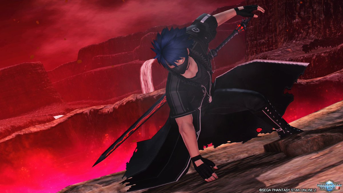 AndaLePanda's tweet photo. @play_pso2 #PSO2giveaway Originally a Kakashi with Sharingan cosplay but turned into something with a dark twist. 
Feels good after clogging Luther's formula with ARKS trash >:) Overall I love the UQs and co-op gameplay this game has to offer! https://t.co/emkYSRQ45o