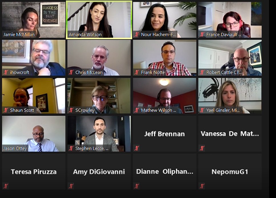 Talking today with <a href="/Sflecce/">Stephen Lecce</a>, Minister of Education at a virtual roundtable with other industry stakeholders on the important topic of pathways into skilled trades. Lessons learned: we have work to do &amp; I talk a lot with my hands! 🤷🏻‍♀️ <a href="/WeBuildADream/">Build A Dream</a>