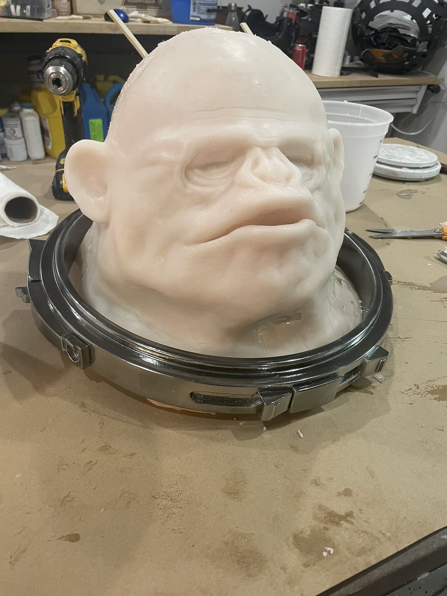 Rouge One Bistan silicone head in progress. A little patchwork here and there but it should work.