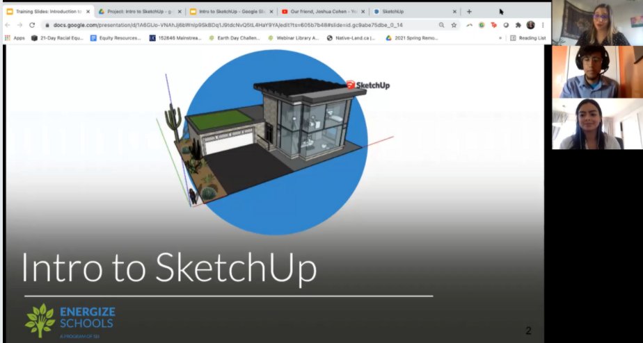 In our virtual teacher training yesterday, educators learned how to integrate SketchUp’s free 3D modeling software into their classroom and completed a mock home design! Request our Solar Design 101 curriculum that features SketchUp at: energizeschools.org/curriculum