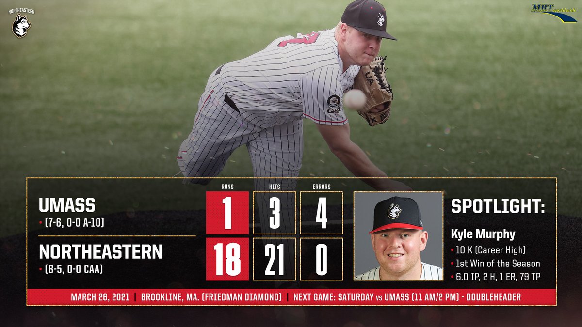 The #HowlinHuskies put on a pitching and hitting clinic today in an 18-1 rout over UMass.

Highlights ➡️ youtu.be/IWmPr2BqElA
Coach Glavine Presser ➡️ youtu.be/hUPrjIAtJAI
Recap ➡️ bit.ly/31u7EZv