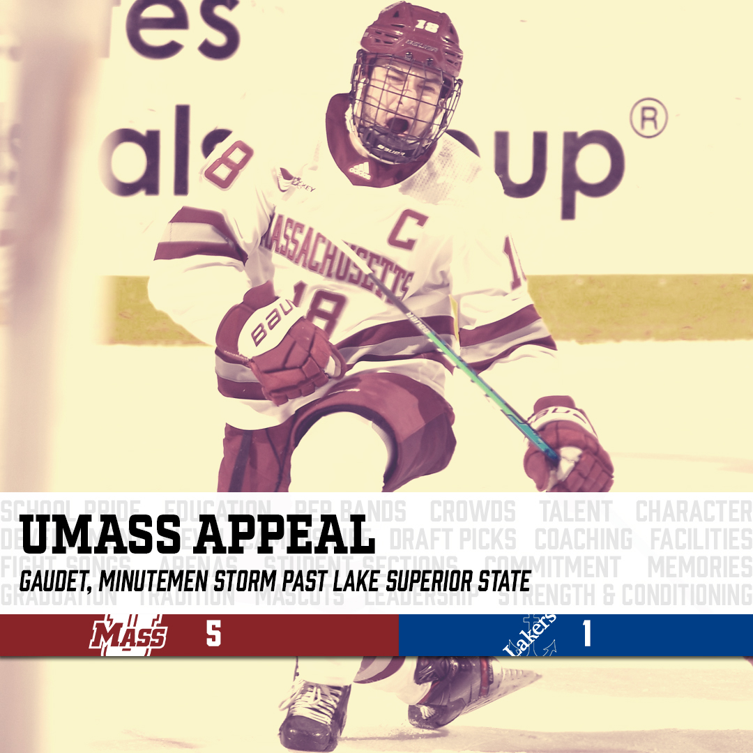 collegehockey's tweet photo. UMass advances to the Bridgeport Regional final with an impressive win vs LSSU https://t.co/AY0WdNgvsh