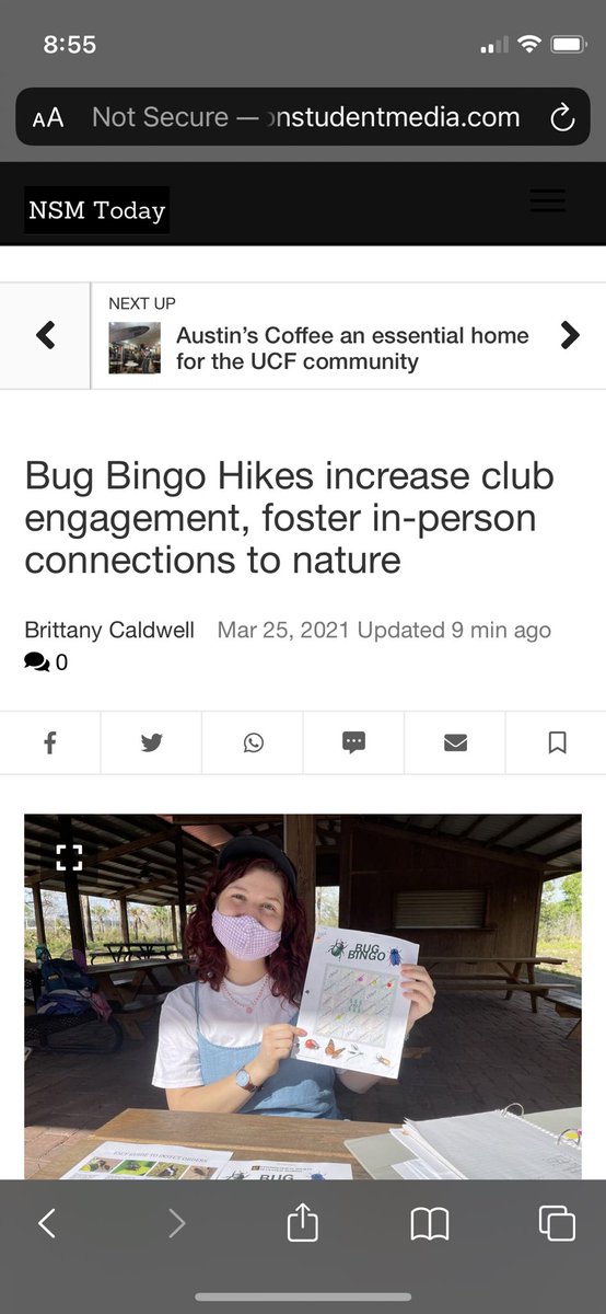 Brittany_CNews's tweet photo. New article is out!! I’m so proud of this and thank you to @entoscf for letting me share your story 😁🌿 #ucf #mobilejournalism #bugs 
https://t.co/LzzL28vBlL https://t.co/AxO8l7bvW1