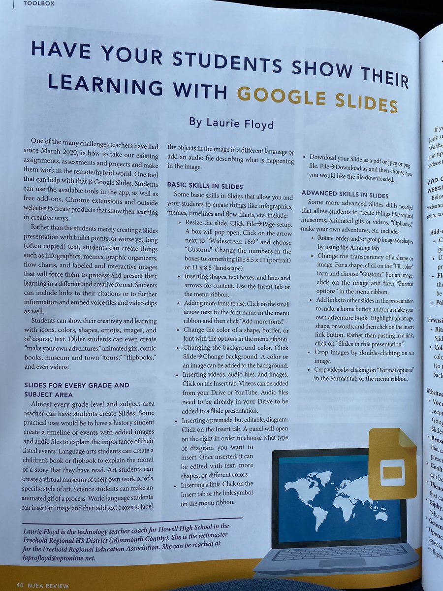 myfrea1's tweet photo. Our webmaster, @floydteachcoach is in this month’s NJEA review! #FREA https://t.co/eNUBOwVi3r
