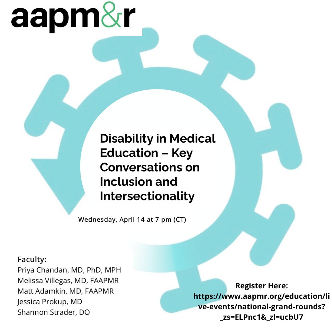 Several of our amazing members are giving a National Grand Rounds on April 14th, 2021! <a href="/AAPMR/">AAPM&R News</a>
