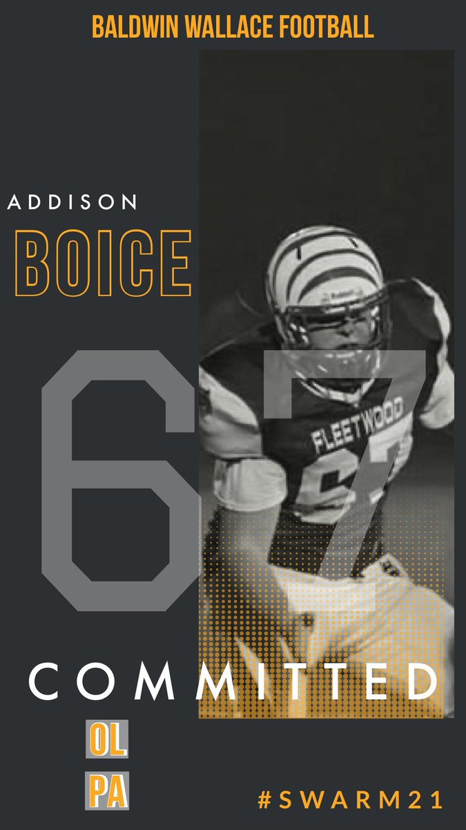 AddisonBoice's tweet photo. I will be continuing my athletic/academic career at Baldwin Wallace University.  I want to thank my family, teammates, and coaches for helping me on my journey. 
@CoachGaul @CoachPotter86 @coachriffle @hoffert_matt @Ellerpath @Fleetwood2020 @CoachAttea_BW @daquanbrown5424 https://t.co/SHfwzuGX8x