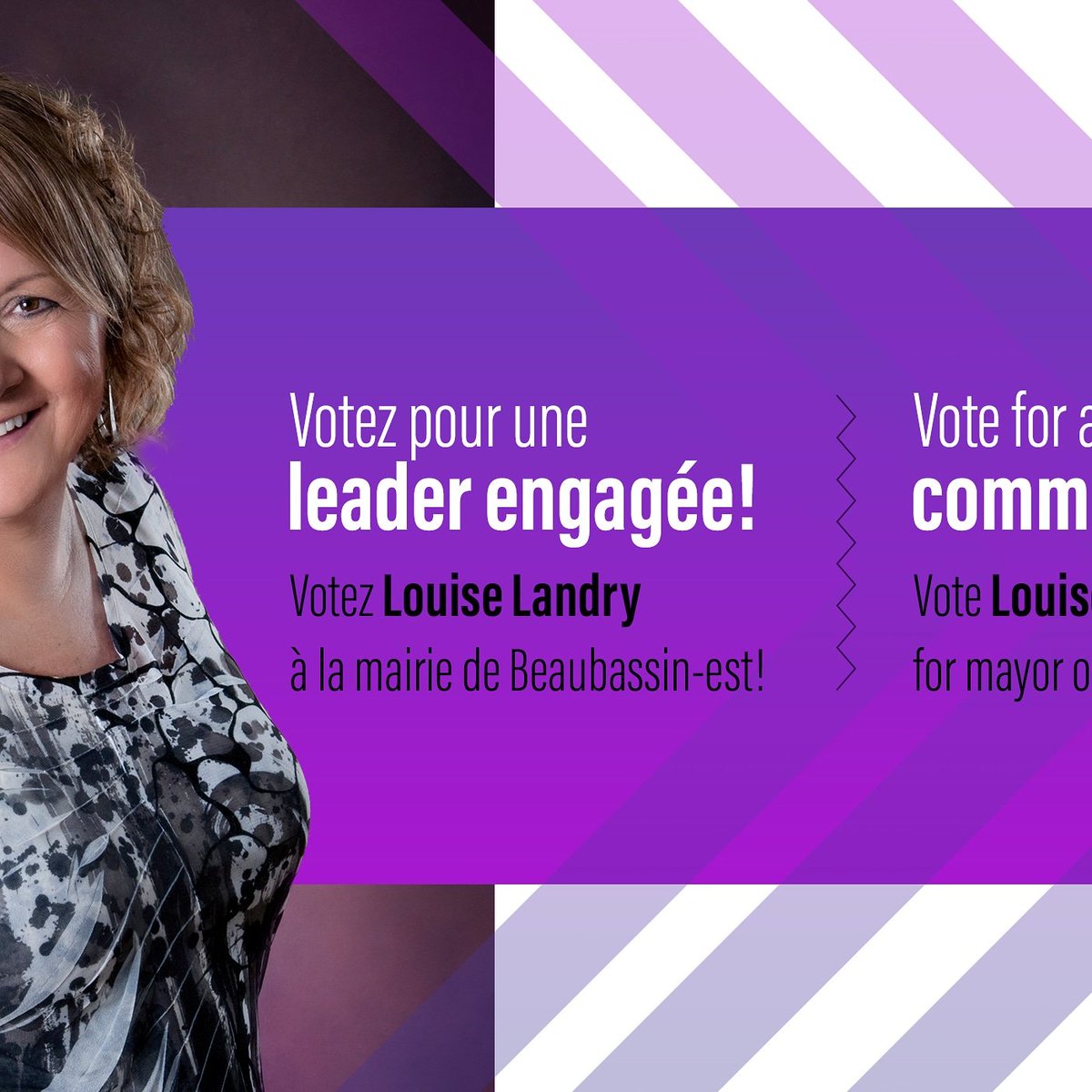 Une invitation à me suivre sur ma page Facebook @votezlouise durant cette course pour la mairie de Beaubassin-est