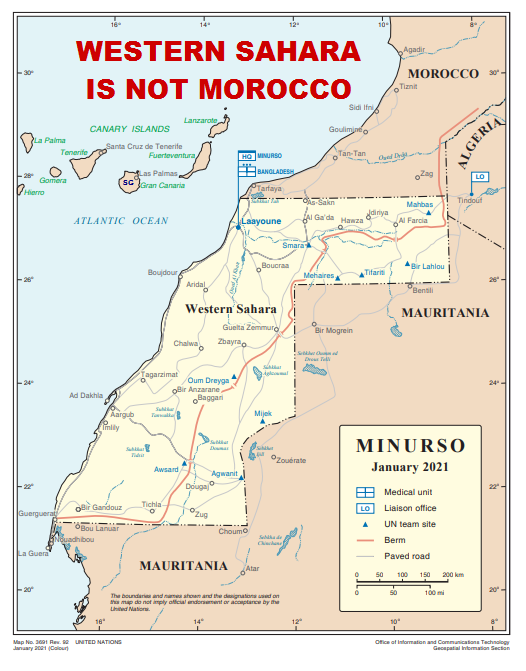 guerra_sahara's tweet photo. @simongerman600 There is an #ERROR in your map which #misinforms &amp; #misleads #TakeCareBeforeYouShare 
Please correct.

#WesternSahara is NOT #morocco 

REFER to @UN &amp; @_africanUnion 
https://t.co/Ak1bCwTH96 https://t.co/x8CEnLrWo6