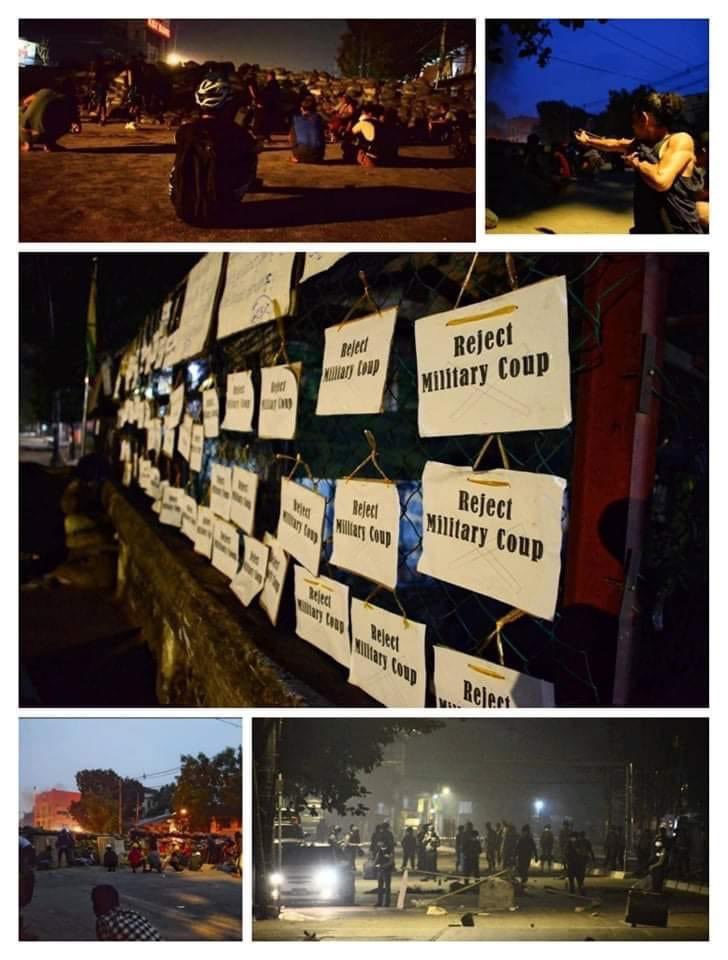 Early strike by Insein 
Residents against the military regime was cracked down around 2:30 on Saturday morning. People set roadblocks to prevent from regime’s troops.
ANTIFASCIST REVOLUTION
#AntiFascistRevolution2021
#Mar27Coup
#WhatsHappeningInMyanmar